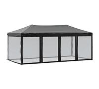 QJBSAVVA Tente de Réception Pliable 3x6 m avec Parois Latérales, Barnum Pliant en Acier pour Jardin Camping Fête Barbecue et Événements en Plein Air, Tonnelle Pavillon Noir