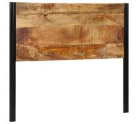 QJBSAVVA Tête de lit 120 cm en bois massif de manguier et fer - Dossier de lit autonome pour lits de 120 cm - Design rustique en bois naturel pour chambre à coucher - Stable et durable
