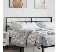 QJBSAVVA Tête de lit 200 cm en acier noir - Tête de lit moderne avec dossier - Tête de lit robuste pour lit avec design tubulaire rond - Paroi arrière de lit durable pour chambre à coucher