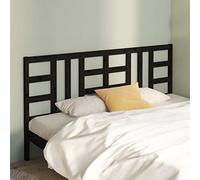 QJBSAVVA Tête de lit 206 x 100 cm en pin massif noir - Design moderne - Tête de lit massive avec grain droit - Robuste et confortable comme dossier - Pour chambre à coucher, chambre d'adolescent