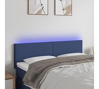QJBSAVVA Tête de lit à LED - Bleu - 144 x 5 x 88 cm - Housse en tissu réglable en hauteur avec éclairage à changement de couleur - Coussin mural moderne et confortable pour chambre à coucher