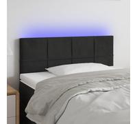 QJBSAVVA Tête de lit à LED - Noir - 90 x 5 x 78/88 cm - En velours - Réglable en hauteur - Barre USB RVB - Pour lit, dossier de lit, chambre à coucher - Design moderne