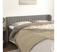 QJBSAVVA Tête de lit avec oreilles pour lit - 203 x 23 x 78/88 cm - Gris clair - Velours - Dossier réglable en hauteur - Design moderne - Pieds en mélèze stables - Pour chambre à coucher et chambre