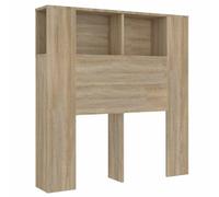 QJBSAVVA Tête de Lit avec Rangement Armoire Bibliothèque de Lit en Bois d'Ingénierie Meuble de Chambre Contemporain avec 4 Compartiments Chêne Sonoma 100x18,5x102,5 cm