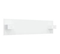 QJBSAVVA Tête de lit avec tables de chevet blanches en bois - Montage mural - Lot de 2 tables de chevet pour chambre à coucher - Panneau arrière de 240 cm avec espace de rangement et étagère