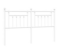QJBSAVVA Tête de Lit de Remplacement en Métal Blanc 160 cm, Dosseret de Lit Classique en Acier avec Pieds Robustes pour Cadre de Lit Double et Chambre à Coucher