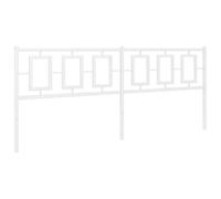QJBSAVVA Tête de Lit de Remplacement en Métal Blanc 193 cm, Dosseret de Lit Moderne en Acier Enduit de Poudre pour Cadre de Lit à Tubes Carrés, Dimensions 198 x 3 x 91 cm