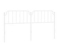 QJBSAVVA Tête de Lit de Remplacement en Métal Blanc 200 cm, Dosseret de Lit Design Classique en Acier Revêtu de Poudre pour Cadre de Lit à Tubes Ronds, 206 x 4 x 102 cm
