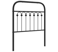 QJBSAVVA Tête de Lit de Remplacement en Métal Noir 75 cm, Dosseret en Acier Robuste pour Cadre de Lit de Chambre à Coucher, Style Classique, Dimensions 80 x 3 x 100 cm