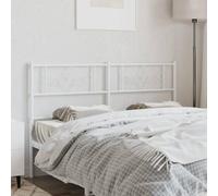 QJBSAVVA Tête de lit en métal blanc de 160 cm de large - Moderne - Dossier en acier - Design tubulaire rond - Revêtement mural robuste et durable - Pour chambre à coucher, chambre d'amis, chambre