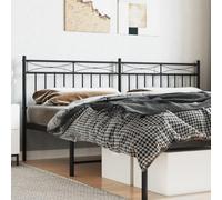 QJBSAVVA Tête de lit en métal noir 198 x 3 x 91 cm, tête de lit en acier avec tubes ronds, design moderne et robuste, dossier confortable pour lire et regarder la télévision, montage nécessaire