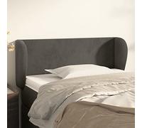 QJBSAVVA Tête de lit gris foncé avec oreilles, 83 x 23 x 78/88 cm, en velours, réglable en hauteur, dossier pour cadre de lit, chambre à coucher, moderne