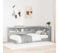 QJBSAVVA Tête de lit gris Sonoma - 217,5 x 107,5 x 76,5 cm - Bibliothèque en forme de L - En bois - Design moderne avec espace de rangement - Robuste et durable - Pour chambre à coucher et chambre