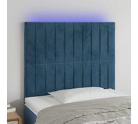 QJBSAVVA Tête de lit LED en velours bleu foncé 80 x 5 x 118/128 cm - Tête de lit réglable en hauteur avec changement de couleur - Dossier confortable pour chambre à coucher