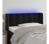 QJBSAVVA Tête de lit LED en velours noir - 103 x 16 x 78/88 cm - Réglable en hauteur - Avec changement de couleur - Éclairage USB - Pour chambre à coucher