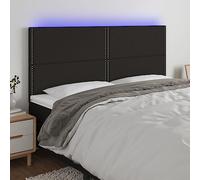 QJBSAVVA Tête de lit LED noire - 180 cm de large - Hauteur réglable - Housse en tissu - Design moderne avec changement de couleur - 5 V - USB - Pour chambre à coucher et chambre à coucher
