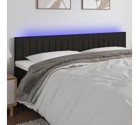 QJBSAVVA Tête de lit LED noire 200 x 5 x 78/88 cm en tissu avec dossier réglable en hauteur et bande LED USB colorée Design moderne pour chambre à coucher et chambre d'amis