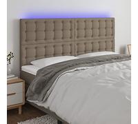 QJBSAVVA Tête de lit LED taupe - 180 x 118/128 cm - Réglable en hauteur - Avec LED à changement de couleur - Convient pour chambre à coucher moderne et dossier confortable