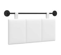 QJBSAVVA Tête de Lit Suspendue 90 cm en Tissu Blanc, Dosseret de Lit Mural Rectangulaire Rembourré avec Sangles Ajustables et Rail Métallique pour Chambre Adulte