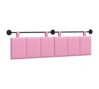 QJBSAVVA Tête de Lit Suspendue Rose en Tissu, Panneau de Lit Rembourré Mural avec Sangles Réglables et Rail Métallique pour Chambre à Coucher, Lot de 2, 170x55x5 cm