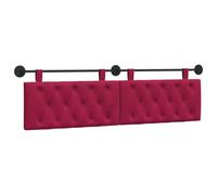 QJBSAVVA Tête de Lit Suspendue Velours Bordeaux, Dosseret Mural Capitonné avec Sangles pour Chambre et Entrée, Lot de 2 Panneaux Rembourrés avec Rail Métallique, 170 x 55 x 7 cm