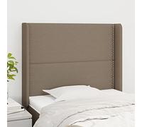 QJBSAVVA Tête de lit taupe avec oreilles - 103 x 16 x 118/128 cm - Réglable en hauteur - En polyester et bois de mélèze - Dos douillet pour chambre à coucher et chambre d'amis