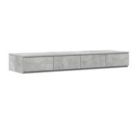 QJBSAVVA Tiroirs de Lit avec 4 Compartiments Gris Béton 120 x 36,5 x 16,5 cm, Marchepied de Lit et Meuble de Rangement Bas en Bois d'Ingénierie pour Chambre à Coucher Moderne et Salon