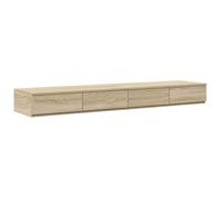QJBSAVVA Tiroirs de Lit avec 4 Tiroirs de Rangement Meuble Bas Moderne en Bois d'Ingénierie Chêne Sonoma 160 x 36,5 x 16,5 cm Design Minimaliste Idéal comme Marchepied de Lit ou Banc