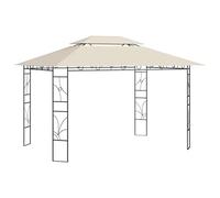 QJBSAVVA Tonelle de Jardin 4x3x2,7 m Belvédère Extérieur en Acier et Polyester Crème Abri d'Ombrage pour Fête Pique-Nique Événement Tente de Réception Compacte Facile à Ranger
