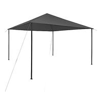 QJBSAVVA Tonnelle 4 x 4 x 3 m anthracite en Oxford 180 g/m² avec cadre en acier et protection UV, pavillon de barbecue et abri pour fêtes de jardin et camping