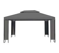 QJBSAVVA Tonnelle de jardin 400 x 300 x 273 cm - Cadre en acier stable - Pour abri extérieur, barbecue, événement et camping