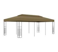 QJBSAVVA Tonnelle de Jardin 6x3x2,7 m Chapiteau de Réception en Acier et Toile Polyester 180 g/m² Belvédère d'Extérieur pour Fêtes Mariages et Camping Couleur Taupe