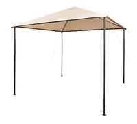 QJBSAVVA Tonnelle de jardin beige 3 x 3 m avec cadre en acier et toit Oxford imperméable, protection solaire, rabat pour camping, barbecues et fêtes de famille dans le jardin