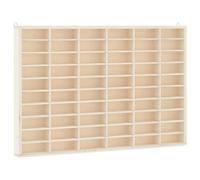 QJBSAVVA Vitrine de collection murale en contreplaqué avec 60 compartiments 60 x 4,5 x 40,5 cm, étagère de rangement murale pour livres, CD et décoration, étagère étroite peu encombrante pour salon