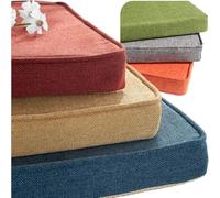 QJCHLO Coussin de banc imperméable à double passepoil pour meubles de terrasse ou de fenêtre, taille personnalisée, coussin de canapé, coussin de blanchisseur, coussin de siège de fenêtre