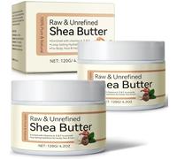 QJCWXIAOX 2 pièces, beurre de karité brut et non raffiné pour le corps, le visage et les cheveux, beurre de karité pur aux vitamines A, E et F. Hydratation permanente pour peaux sèches. Soin des
