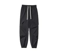 QJDFLL 2026 Pantalons décontractés pour Hommes Automne Commerce extérieur Grande Taille Style Pied Reliure Pantalon Parachutiste Tendance(Le Noir,3XL)