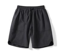 QJDFLL 2026 Short décontracté pour Homme l été, la Plage, Le Sport, Coupe Ample, Confortable, idéal détente et Les journées Actives, Facile à Nettoyer, Style Tendance aux Couleurs Pures(Le Noir,XXL)