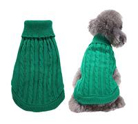 QJDFLL Animal de Compagnie Chien Chat tricoté Pull Hiver Chaud Chiot Manteau Veste vêtements Costume pour XS(Vert,L)