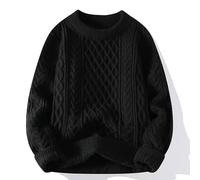 QJDFLL Automne et hiver hommes paresseux senior sens de la veste tricotée épaisse ligne couple Noël vêtements(Le noir,XL)