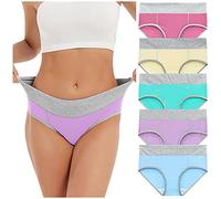 QJDFLL Bikini Femmes Culottes sous-vêtements Patchwork Briefs Solide(Multicolore,L)