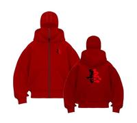 QJDFLL Cagoule à Capuche Homme, Sweat-Shirt Basique en Coton sans Capuche, Pull col Rond, Chemise à Manches Longues Homme pour Loisirs et Sport(Red,XXL)