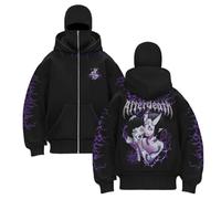 QJDFLL Cagoule à Capuche pour Homme, Cagoule à Capuche Ninja surdimensionnée, Double Capuche, Couleur Unie, Sweat-Shirt année en Polaire, Veste mi-Saison Coupe-Vent, Moto(Black,M)