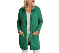 QJDFLL Cardigan Long tricoté pour l Automne et Hiver, en Fil Doux, surdimensionné, Coupe Ample, décontracté, Chaud, Ouvert sur Le Devant, vêtement d extérieur à superposer(Vert,XL)