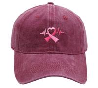 QJDFLL Casquette de Baseball Femme Homme Imprimée Rose Ruban Cancer du Sein Chapeau Sport Snapback Hat Respirante Ajustable Cadeau Octobre(Vin #1,Taille Unique)