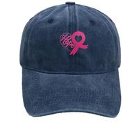 QJDFLL Casquette de Baseball Femme Homme Imprimée Rose Ruban Cancer du Sein Chapeau Sport Snapback Hat Respirante Ajustable Cadeau Octobre(Marine #2,Taille Unique)