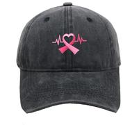 QJDFLL Casquette de Baseball Femme Homme Imprimée Rose Ruban Cancer du Sein Chapeau Sport Snapback Hat Respirante Ajustable Cadeau Octobre(Le Noir #1,Taille Unique)