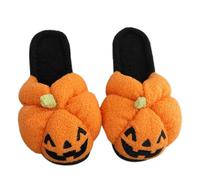 QJDFLL Chaussons Femme Ballerines Chaussons d'halloween Confortables pour Femmes et Hommes, Chaussures Douces et moelleuses, pour l'intérieur et l'extérieur, Confortables et(Orange,40)