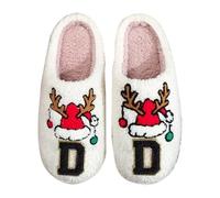 QJDFLL Chaussons Femme Ballerines Chaussons Lettre Chaussures Confortables Chaussures d'Intérieur Chaudes d'hiver pour Couples Respirantes et Confortables Idéales Vacances pour(Le noir4,36)