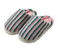 QJDFLL Chaussons Femme Ballerines Chaussons Moelleux pour l'hiver, Chaussures Chaudes d'intérieur et d'extérieur, Confortables, avec Un Joli Motif rayé Bonbon(Rose,44)